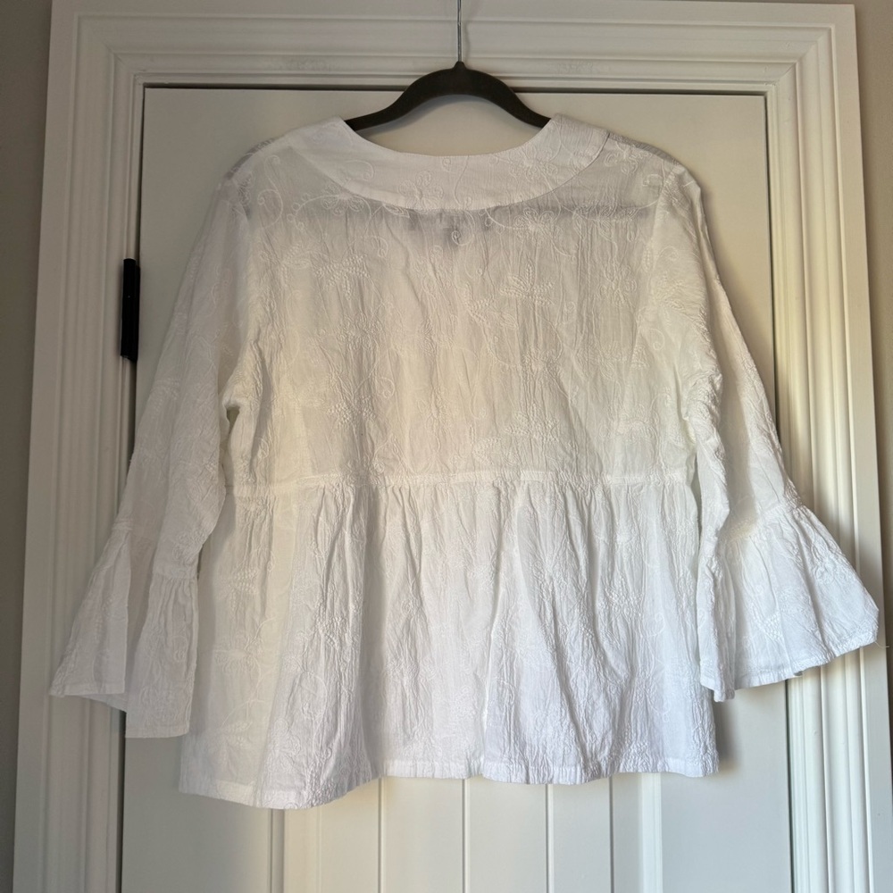 Painted Pony White Embroidered Linen Blend Jacket - Picture 3 of 7